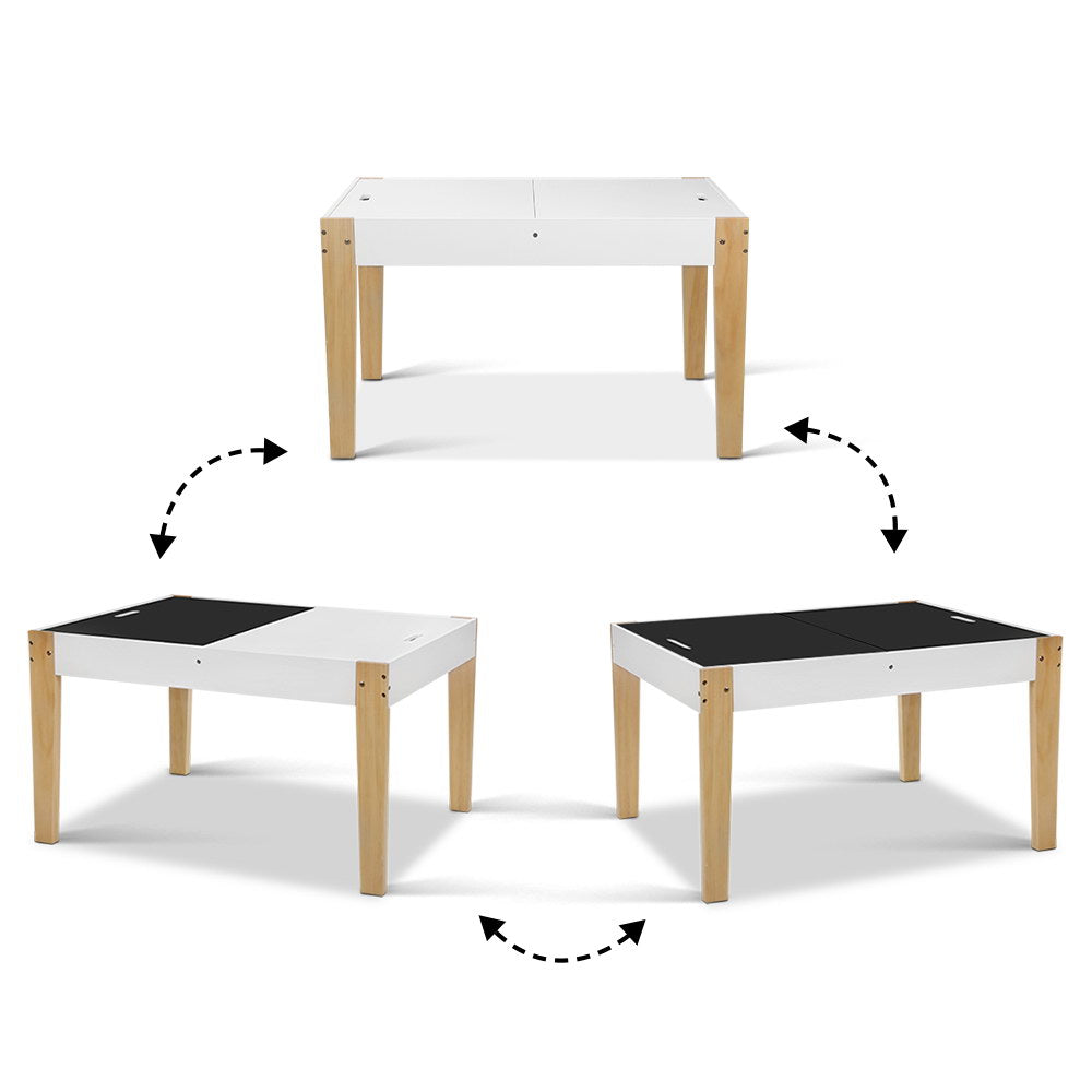 Keezi Kids Table Chair Set Children Storage Study Desk Toy Play Game Chalkboard 6