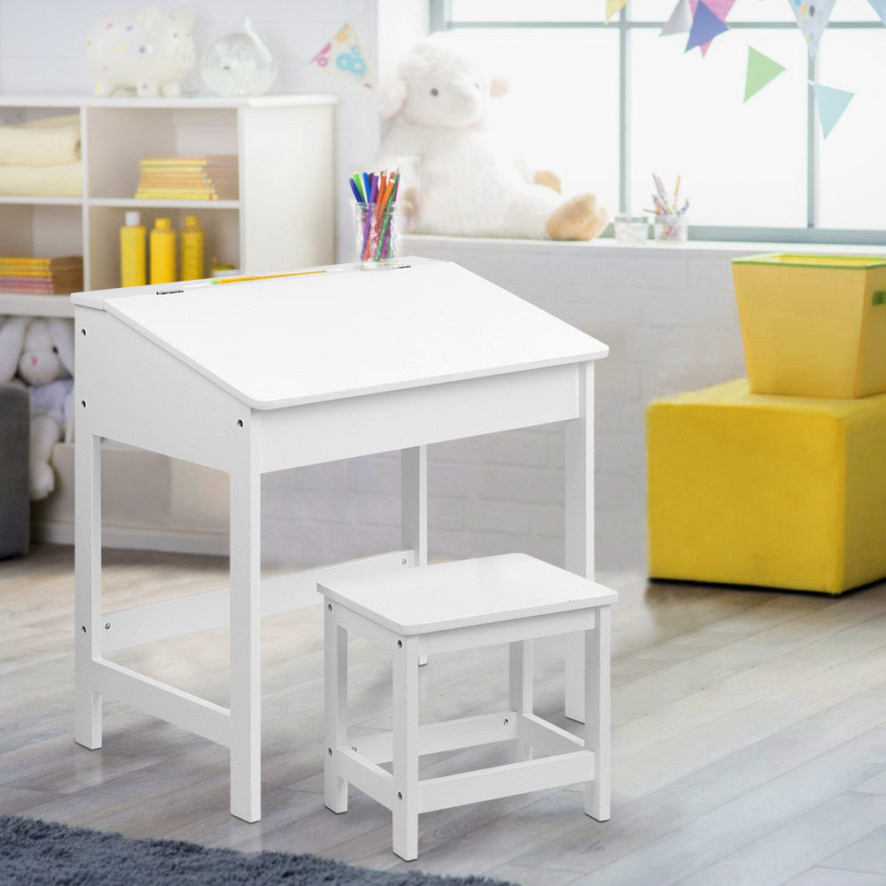 Keezi 2PCS Kids Table and Chairs Set Activity Children Playing Toys Study Desk 7