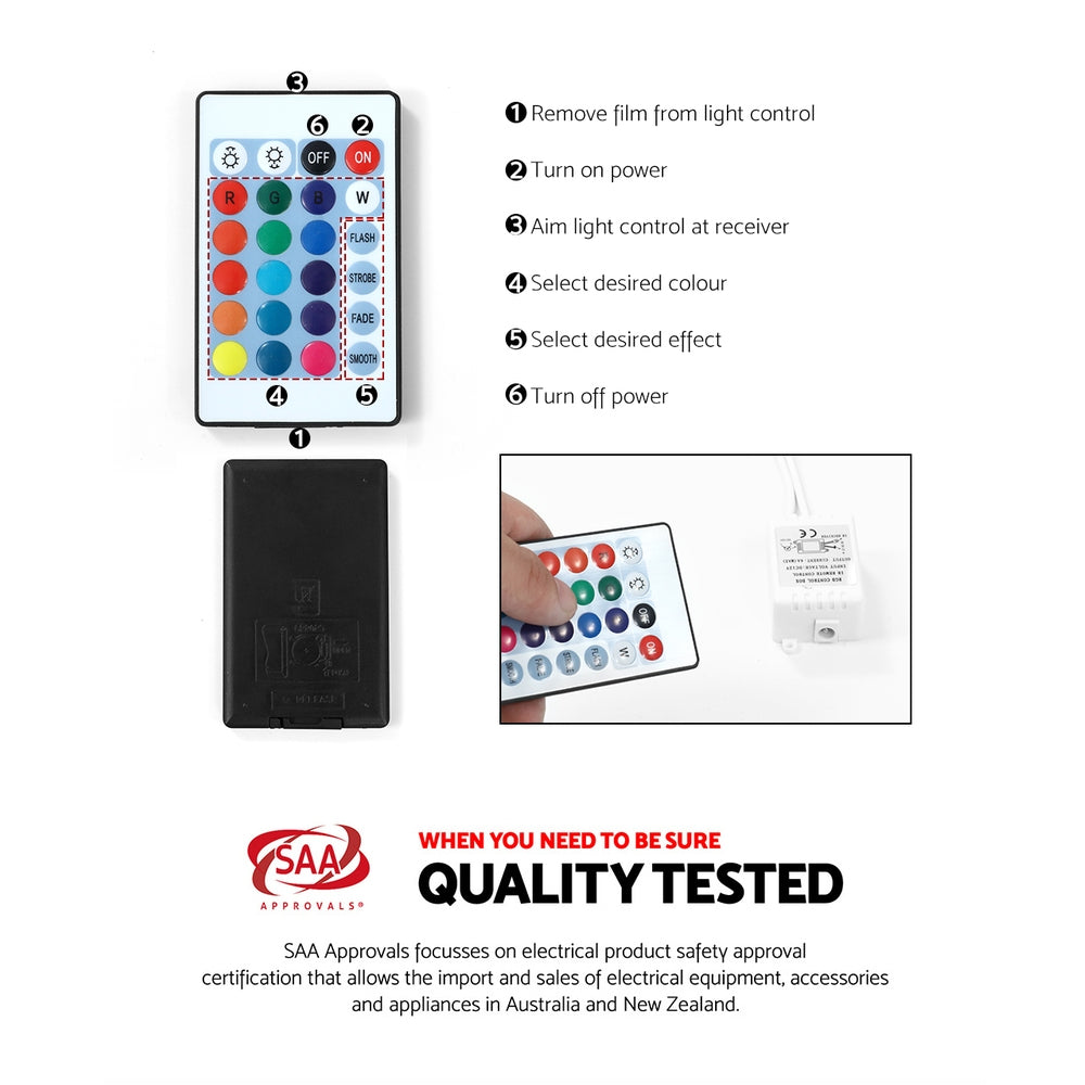 Artiss Coffee Table Led Lights White 5