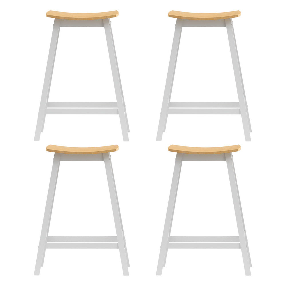 Artiss 4x Bar Stools Wooden Chairs Oak 3
