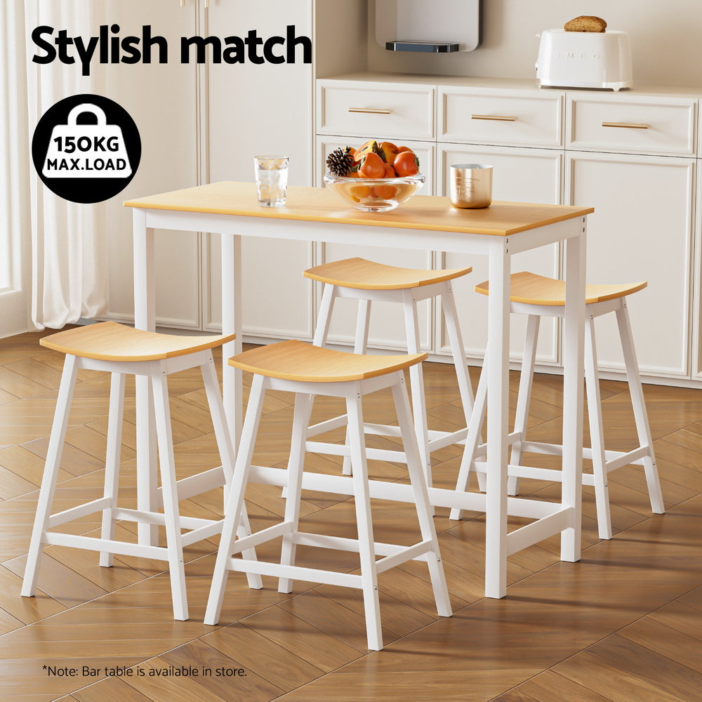 Artiss 4x Bar Stools Wooden Chairs Oak 4