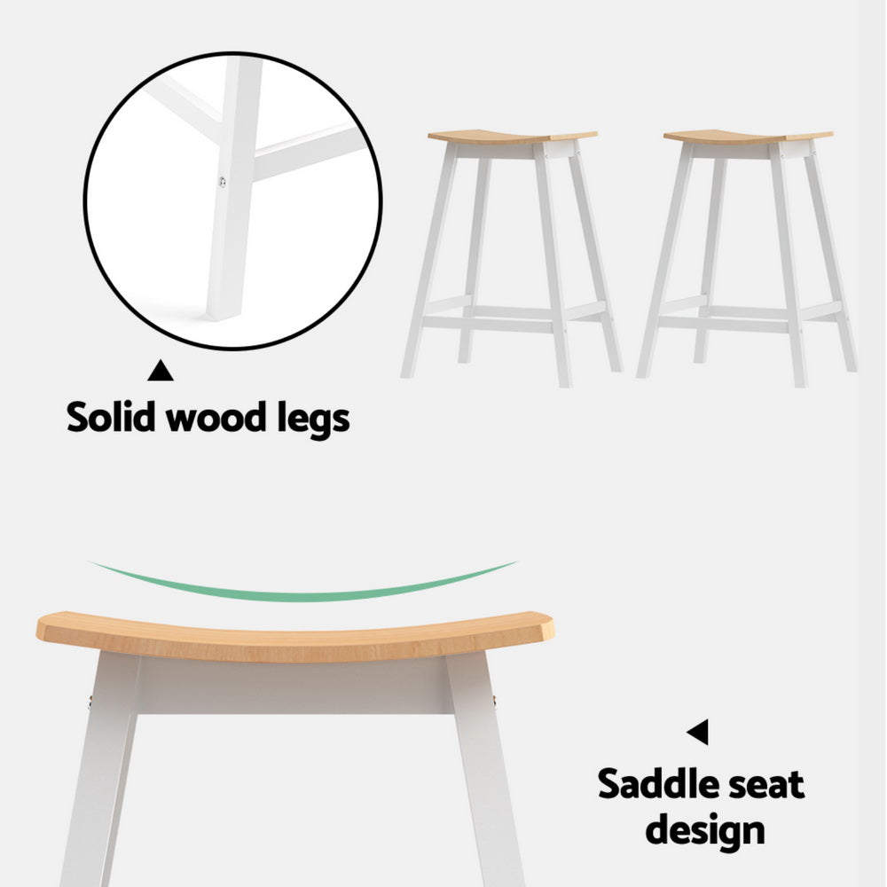 Artiss 4x Bar Stools Wooden Chairs Oak 5