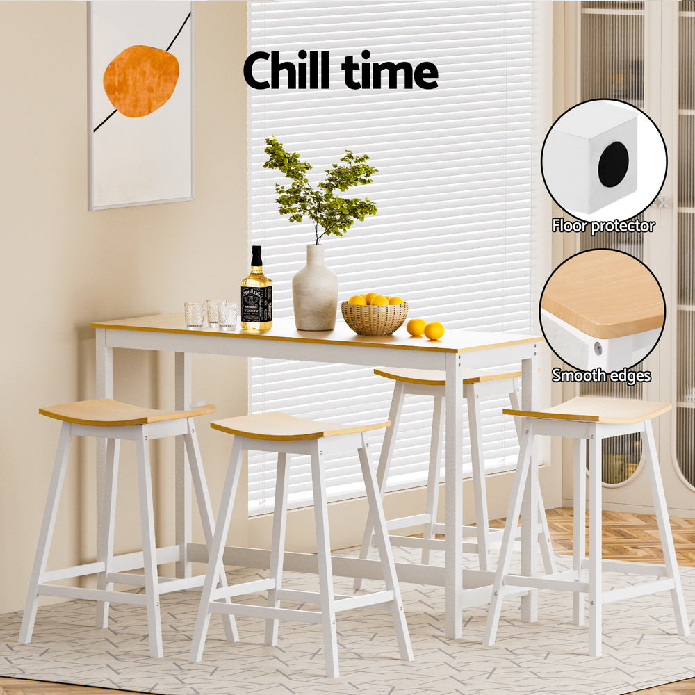 Artiss 4x Bar Stools Wooden Chairs Oak 6