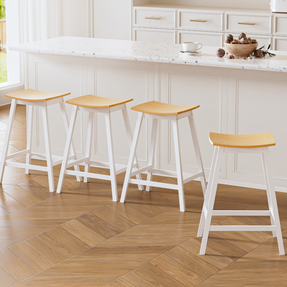 Artiss 4x Bar Stools Wooden Chairs Oak 7