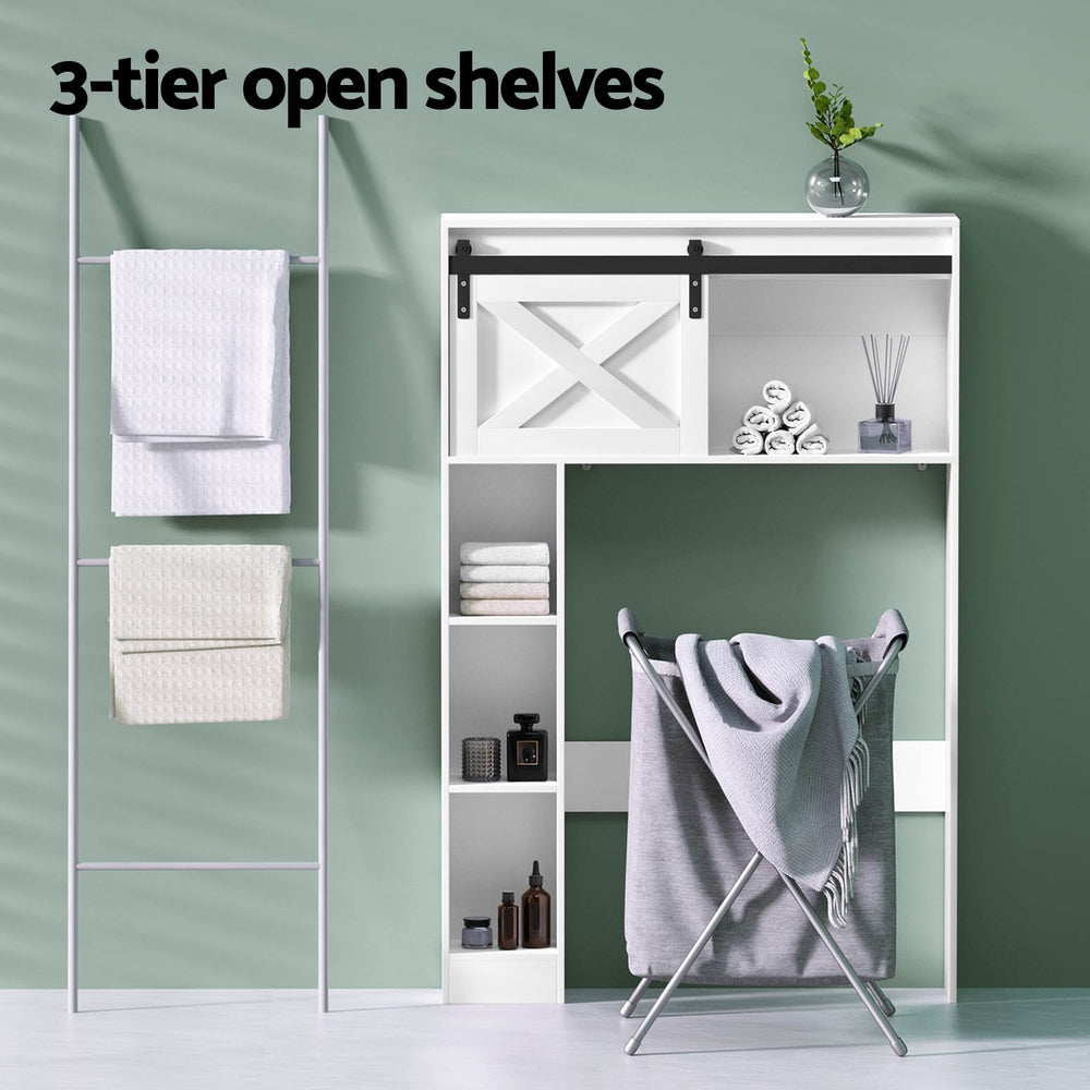 Artiss Bathroom Cabinet Over the Toilet Storage Organiser Laundry Shelf 128cm 5