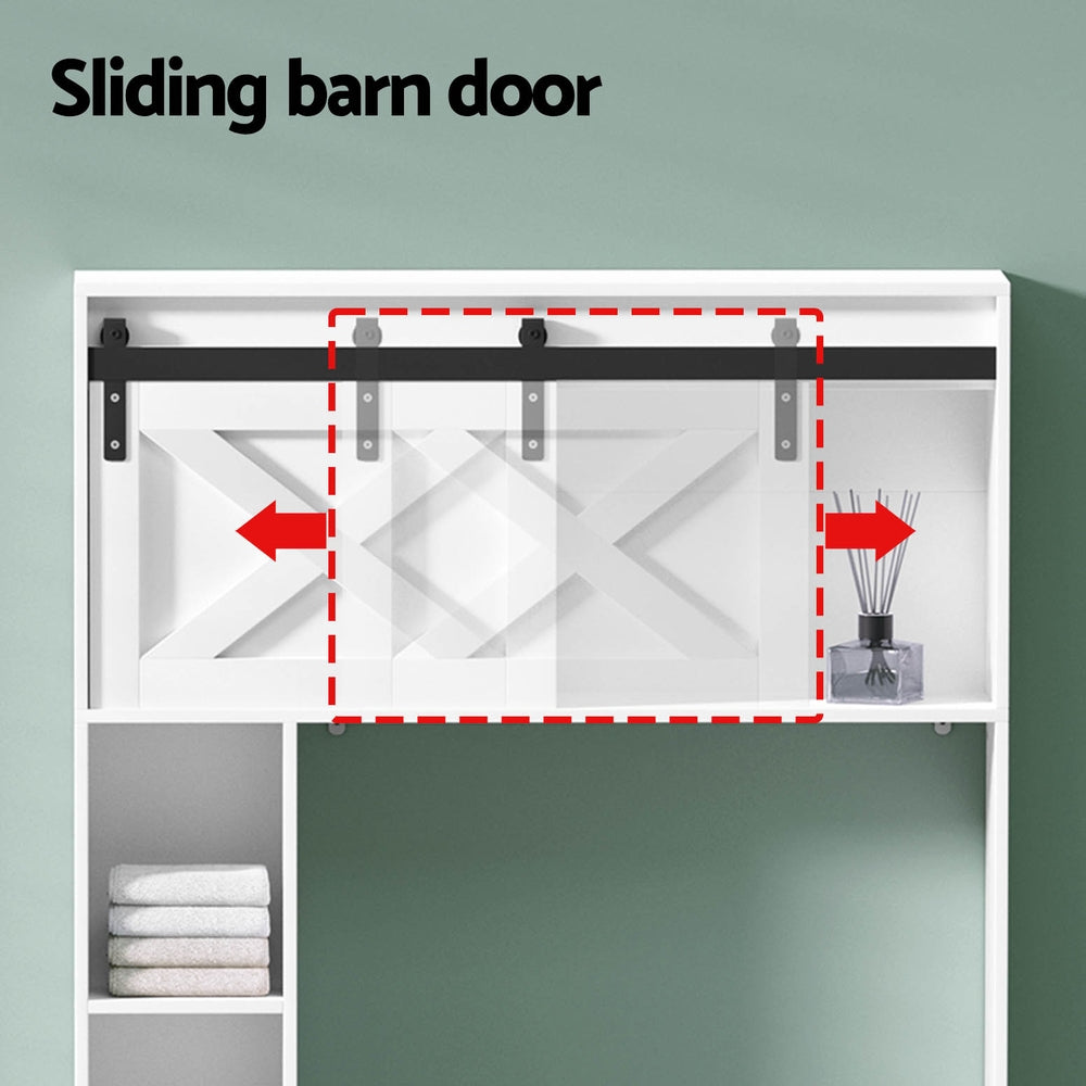 Artiss Bathroom Cabinet Over the Toilet Storage Organiser Laundry Shelf 128cm 6