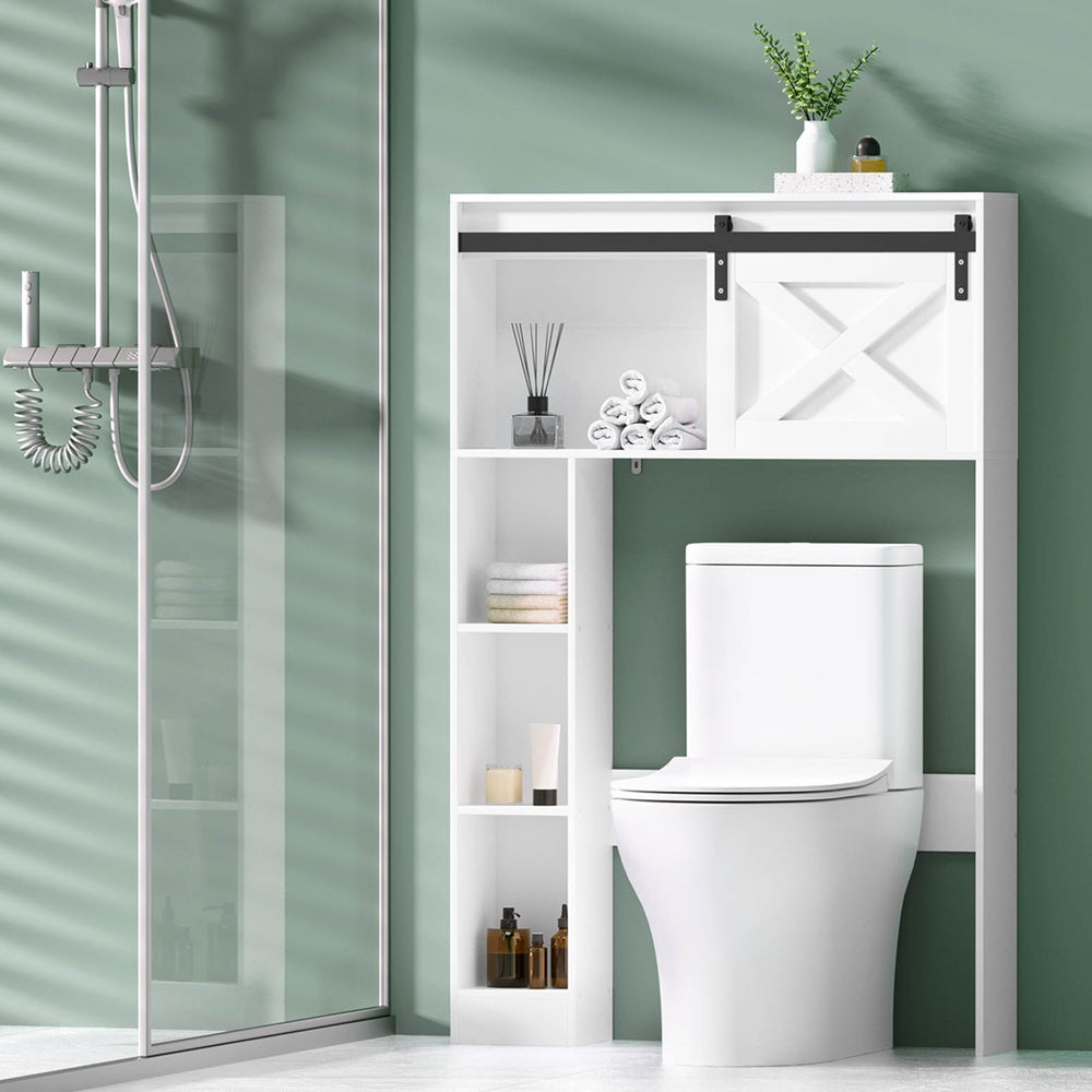 Artiss Bathroom Cabinet Over the Toilet Storage Organiser Laundry Shelf 128cm 7