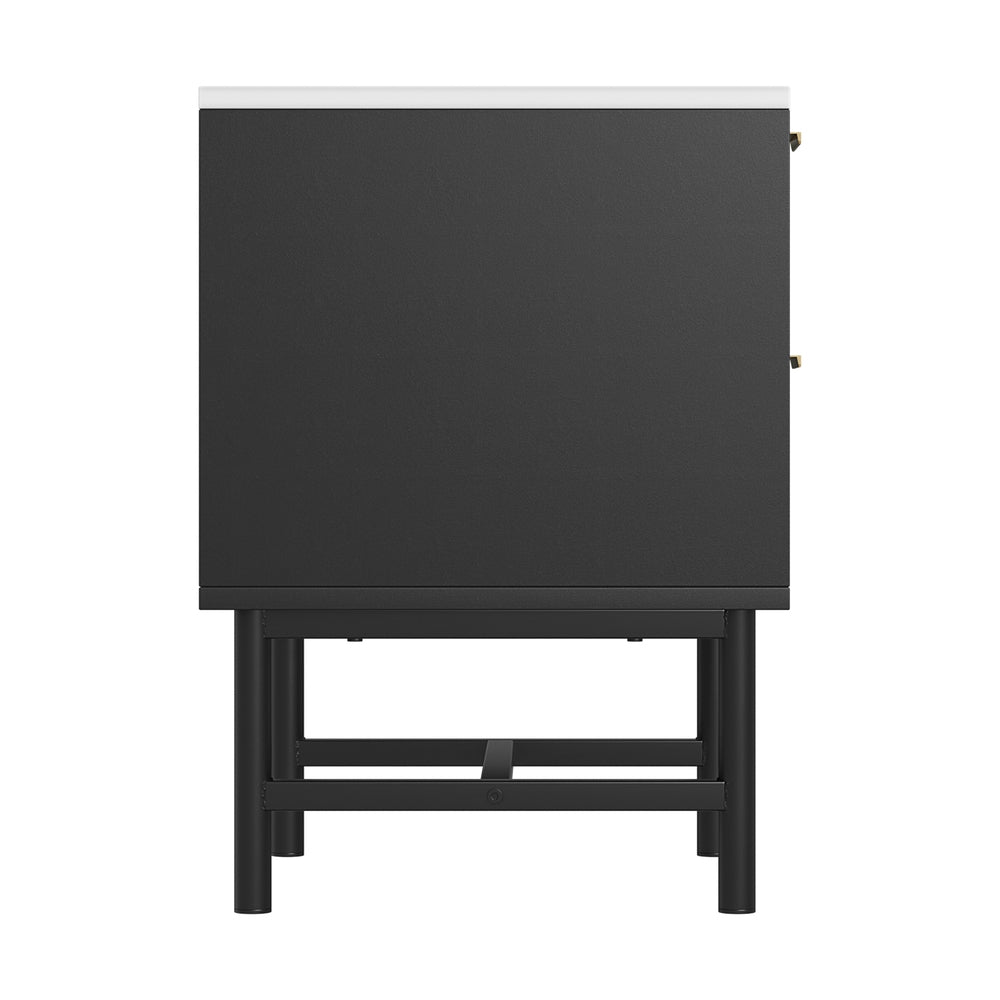 Artiss Bedside Table 2 Drawers - Black 4