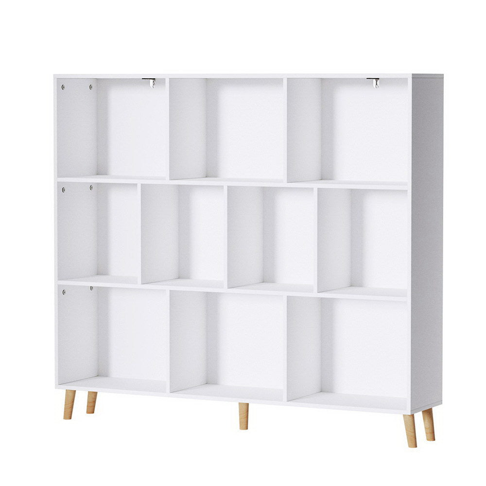 Artiss Bookshelf 3 Tiers 10 Cubes - CORA White 3