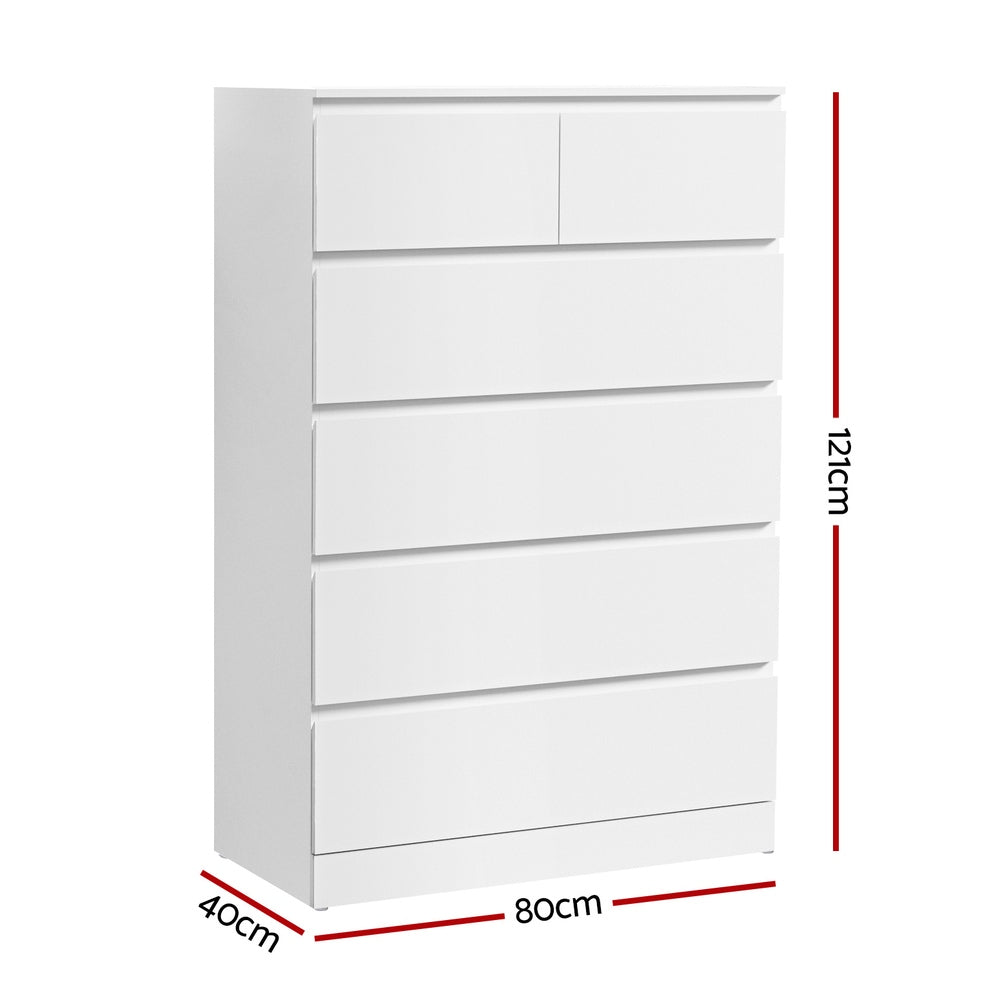 Artiss 6 Chest of Drawers - PEPE White 4