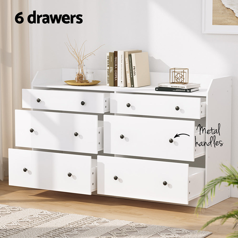 Artiss 6 Chest of Drawers - PETE White 6