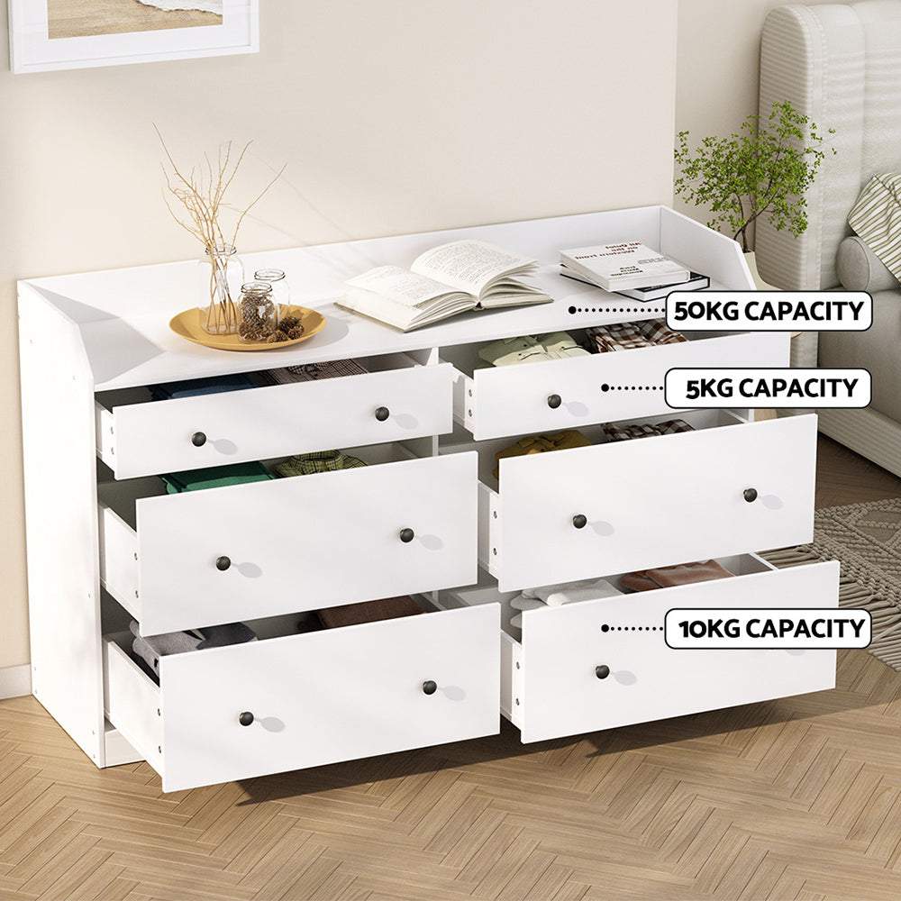 Artiss 6 Chest of Drawers - PETE White 7