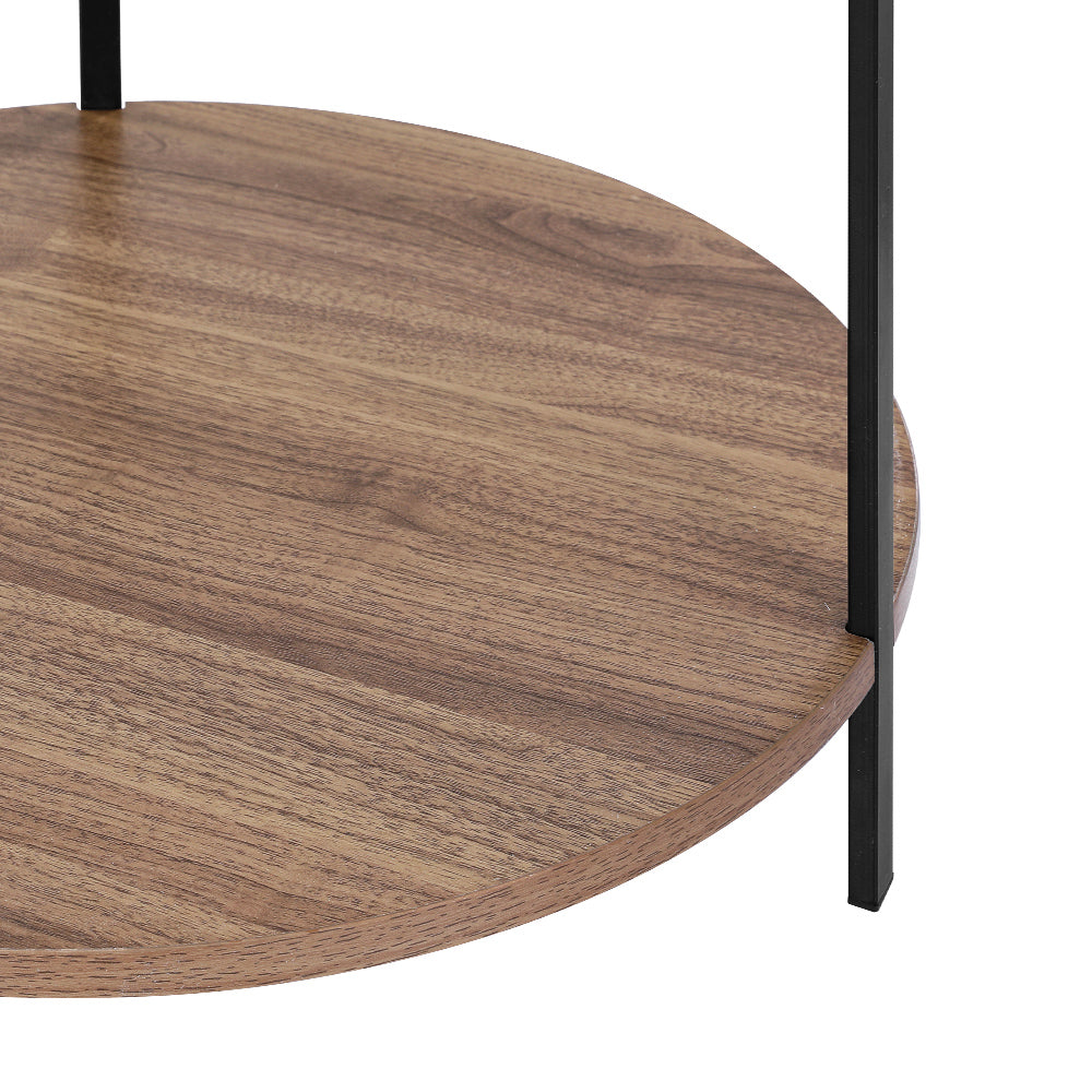 Artiss Coffee Table Side Table Round White Cedric 4