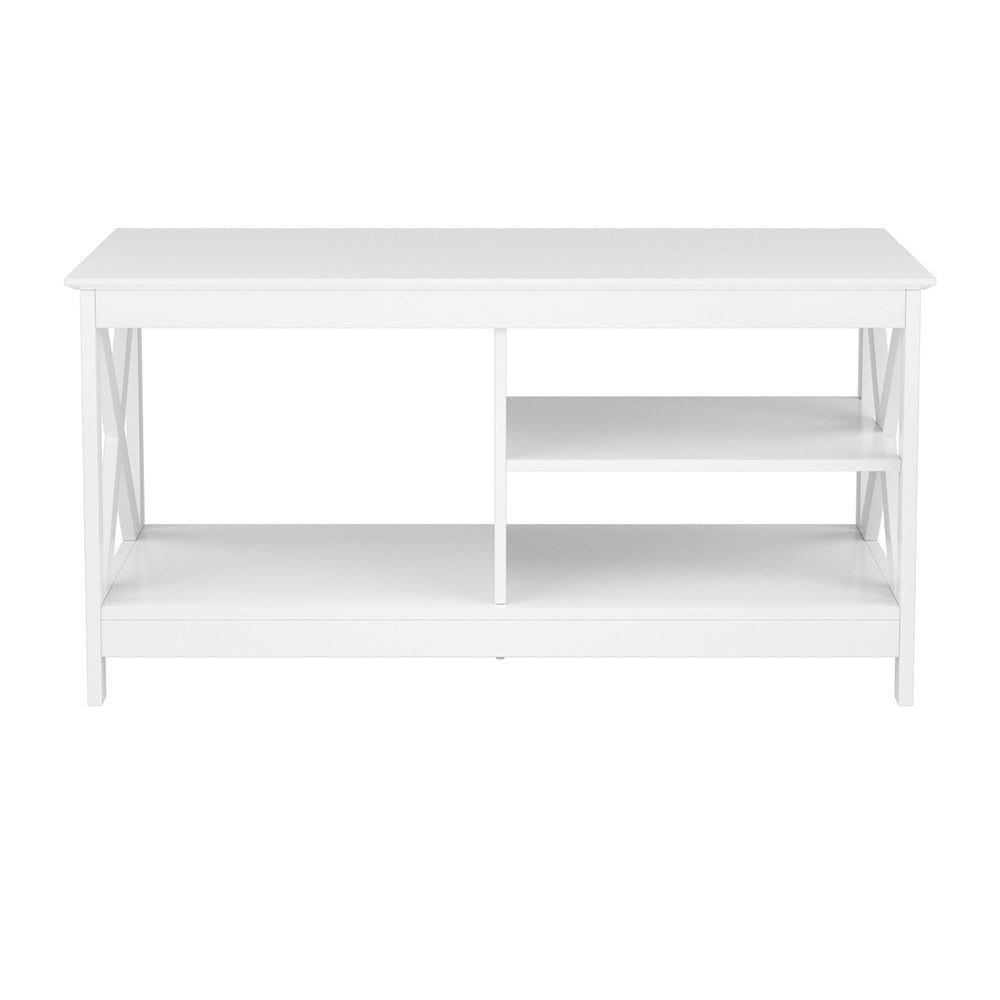 Artiss Coffee Table Storage Shelf White 3