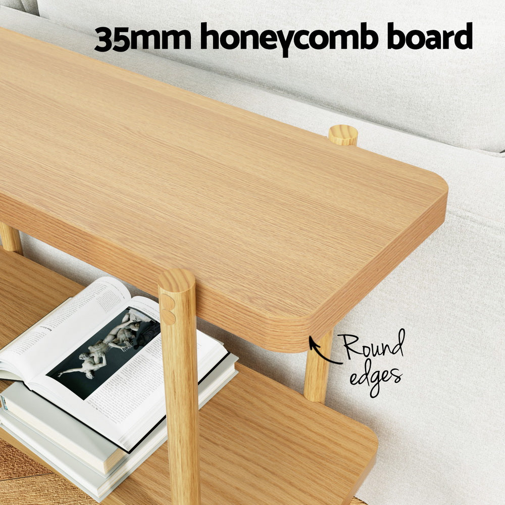 Artiss Console Table 92CM 2-tier Pine Sera 7