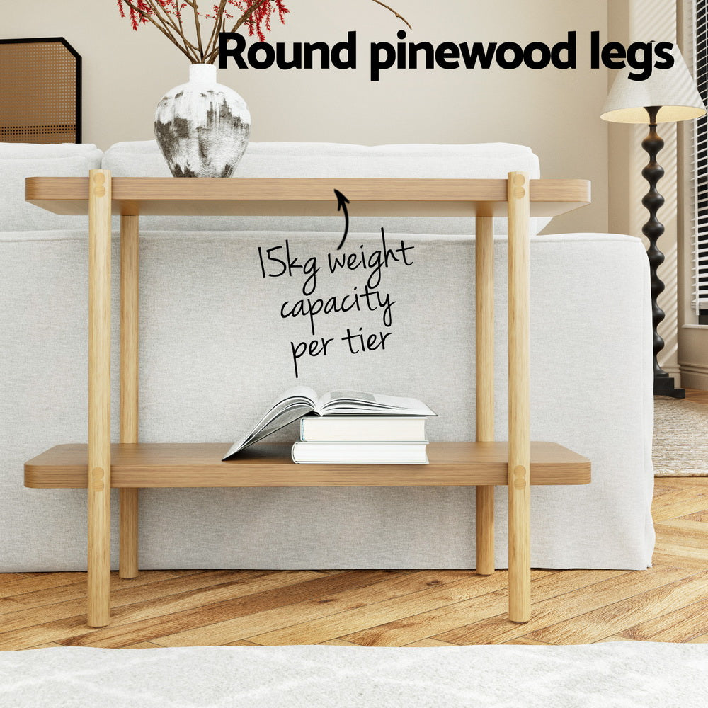 Artiss Console Table 92CM 2-tier Pine Sera 8