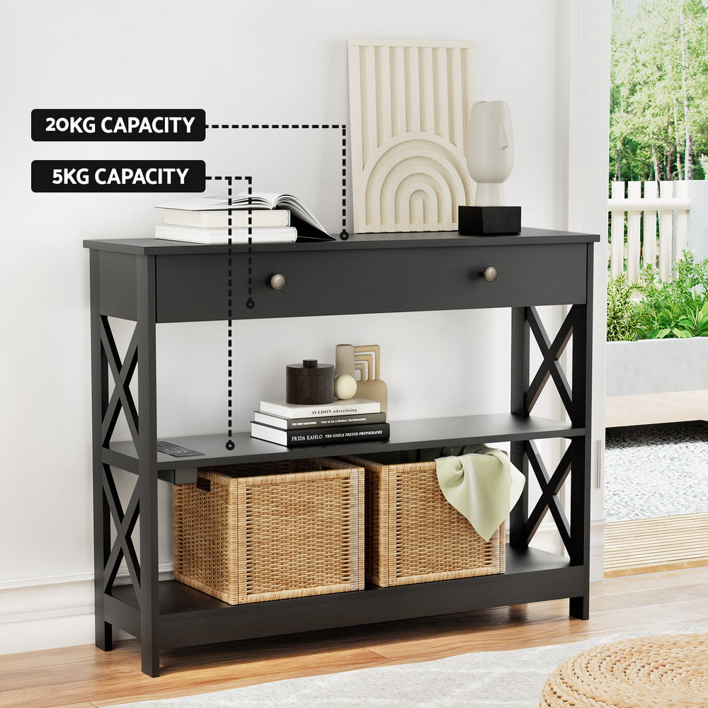 Artiss Console Table 3-tier USB Outlets 7