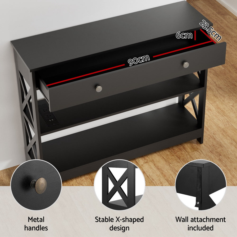 Artiss Console Table 3-tier USB Outlets 8