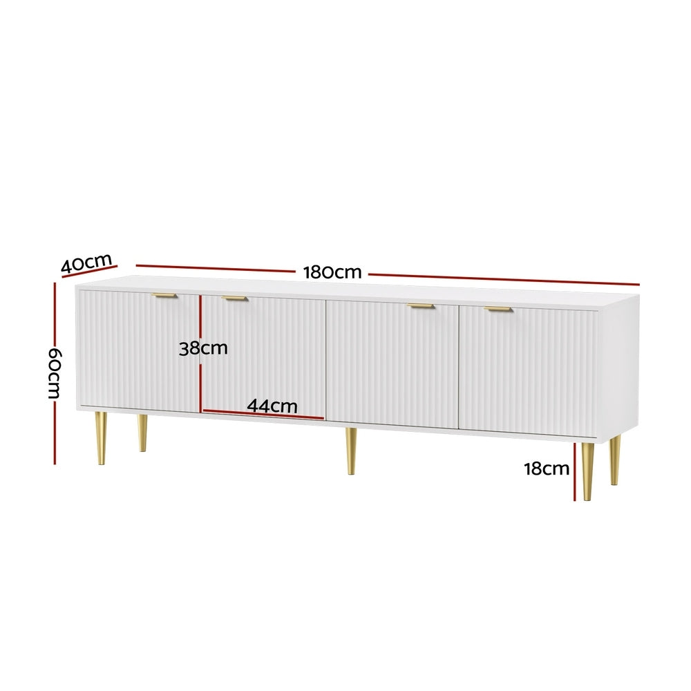 Artiss TV Cabinet Entertainment Unit Stand Storage 180CM White 4