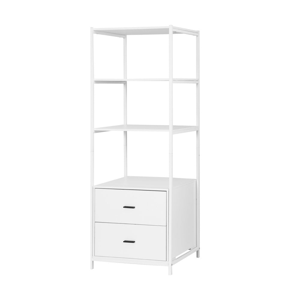 Artiss Bookshelf Display Shelf 2 Drawers 152CM White 3