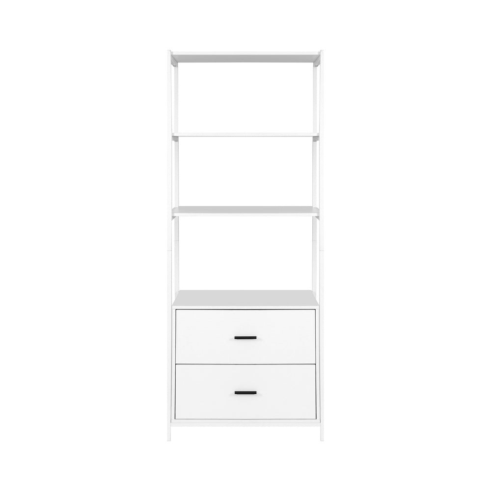 Artiss Bookshelf Display Shelf 2 Drawers 152CM White 5