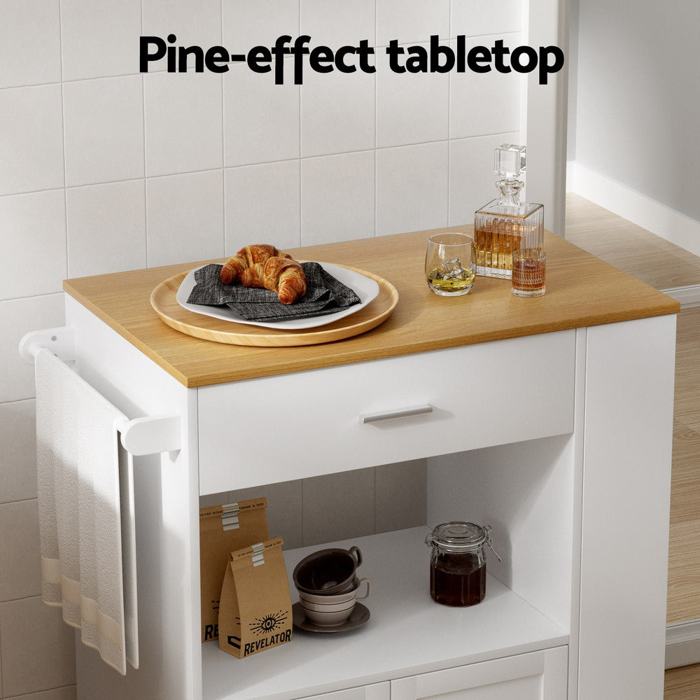 Artiss Kitchen Island Trolley Rolling Serving Cart 6