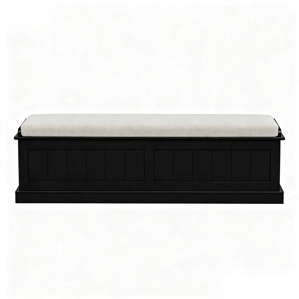 Artiss Storage Ottoman Blanket Box 140cm Fluted Black 3