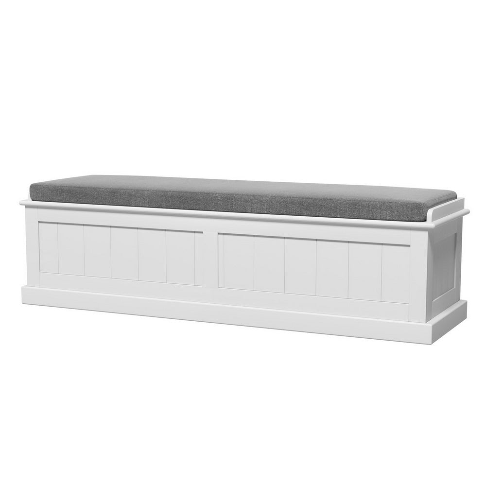 Artiss Storage Ottoman Blanket Box 140cm Fluted Grey 7
