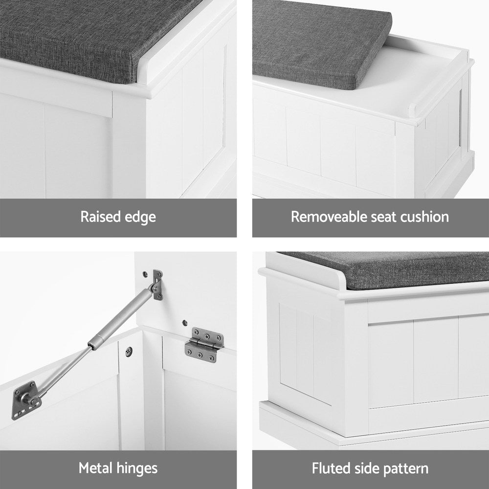 Artiss Storage Ottoman Blanket Box 140cm Fluted Grey 6