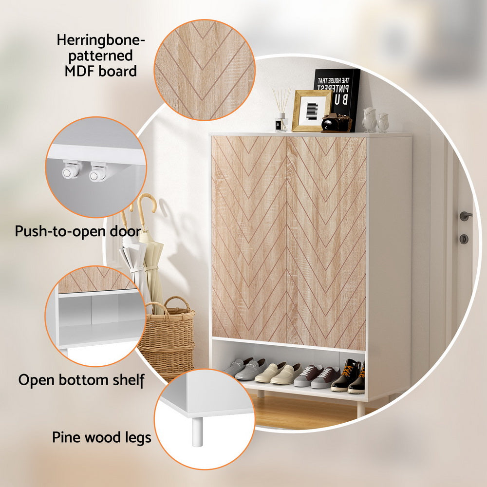 Artiss Shoe Rack Cabinet 24 Pairs 6-tier White 8