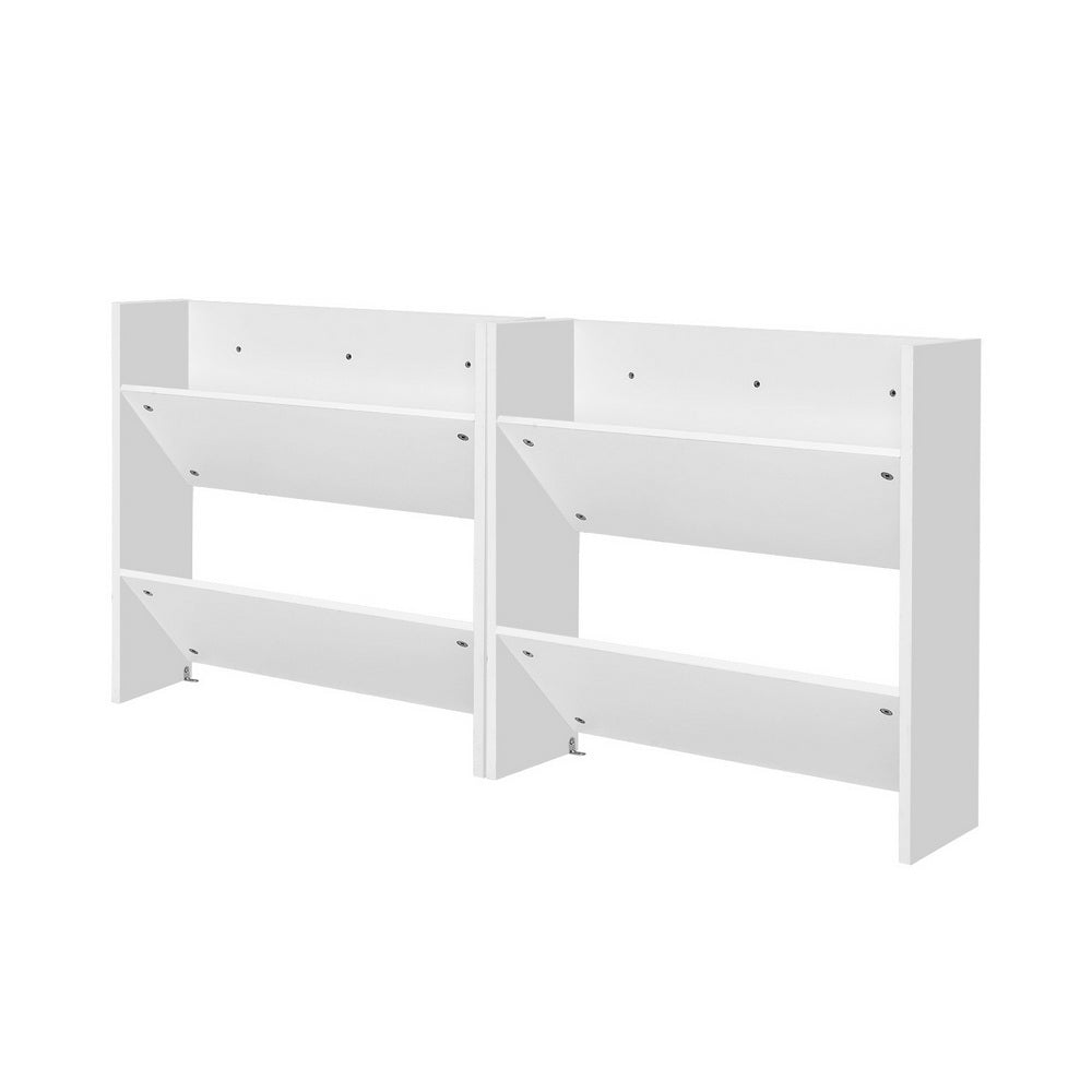Artiss Shoe Rack 2-tier 12 Pairs Wall Mounted x2 - White 7