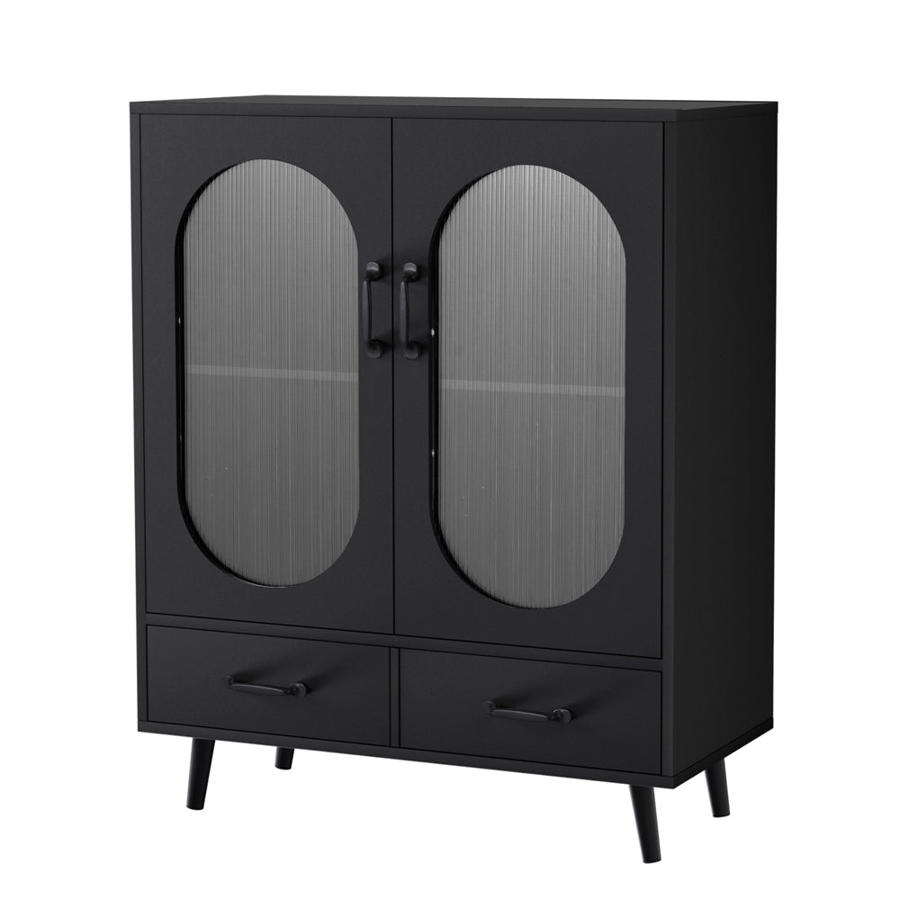 Artiss Buffet Sideboard Double Doors - Black 3