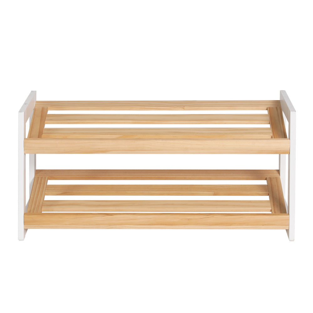 Artiss Shoe Rack 2 Tier 6 Pairs White Kara 3
