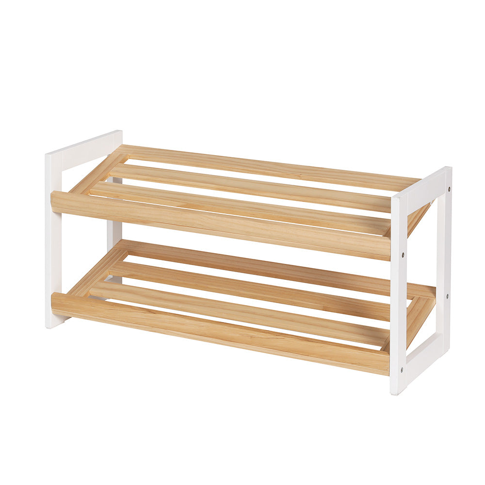 Artiss Shoe Rack 2 Tier 6 Pairs White Kara 7