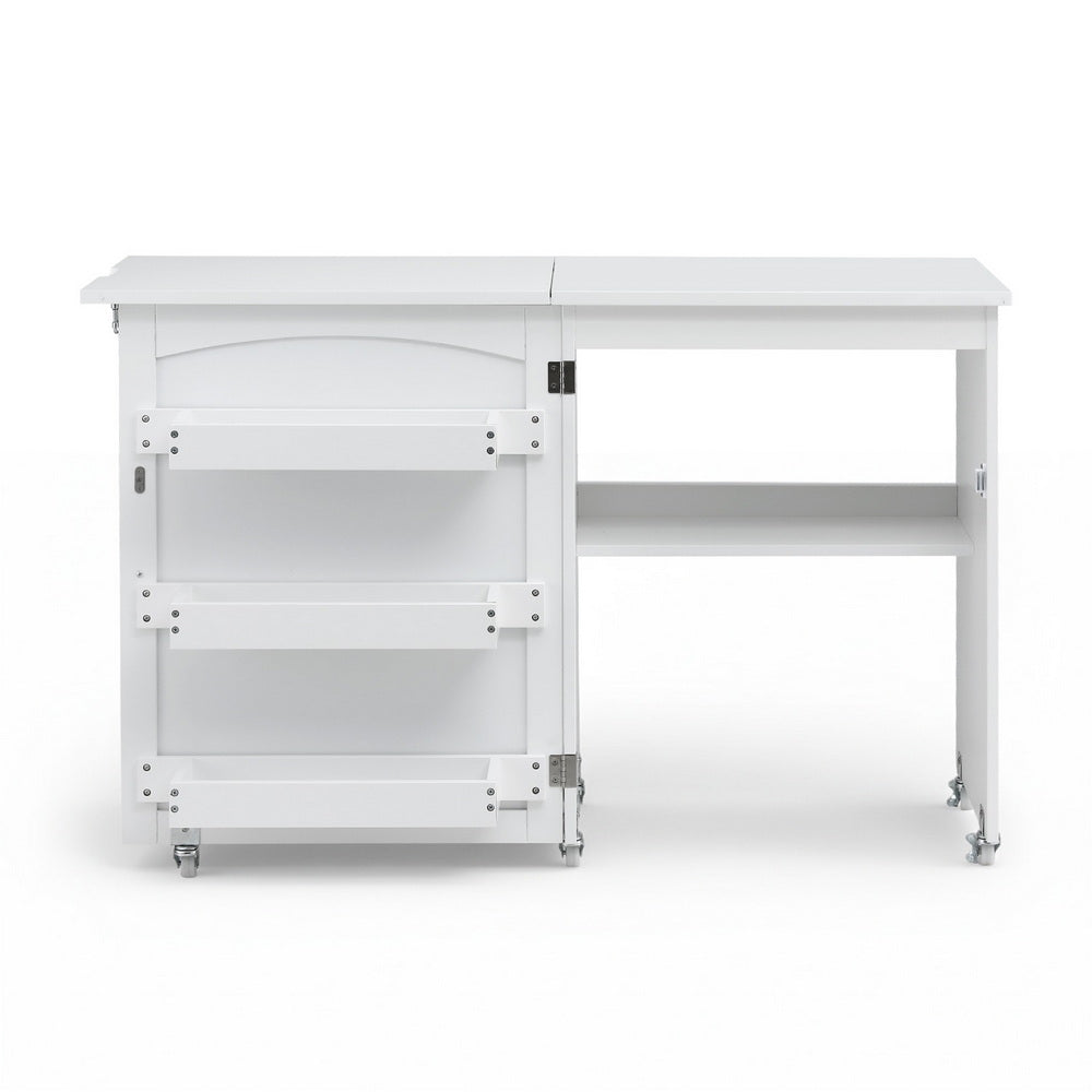 Artiss Folding Sewing Table Sewing Machine Desk Multi-functional Rolling Work Table Craft Station 4