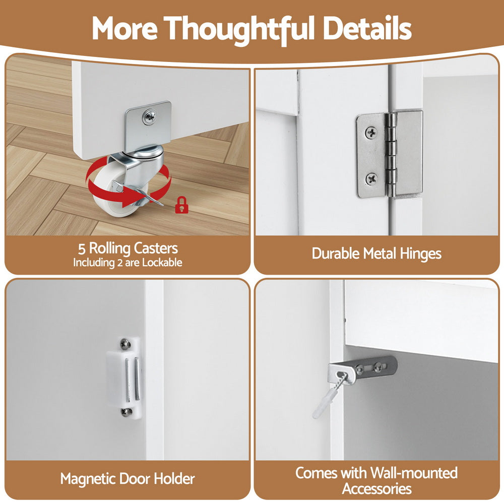 Artiss Folding Sewing Table Sewing Machine Desk Multi-functional Rolling Work Table Craft Station 7