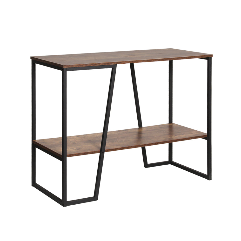 Artiss Console Table 106CM 2-tier Walnut Cora 3