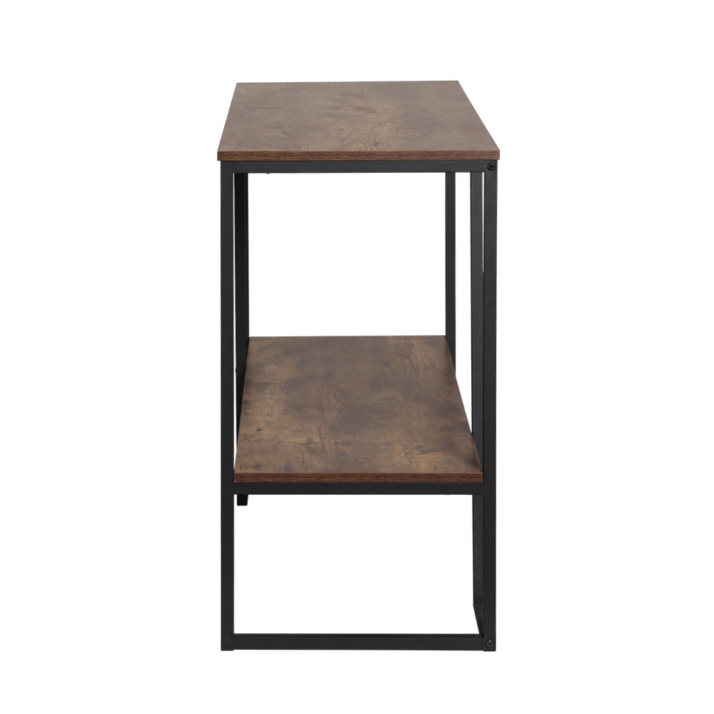 Artiss Console Table 106CM 2-tier Walnut Cora 5