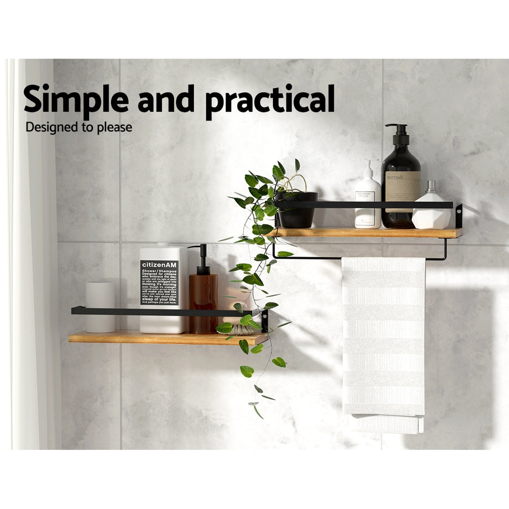 Artiss Floating Wall Shelf Set of 2 5