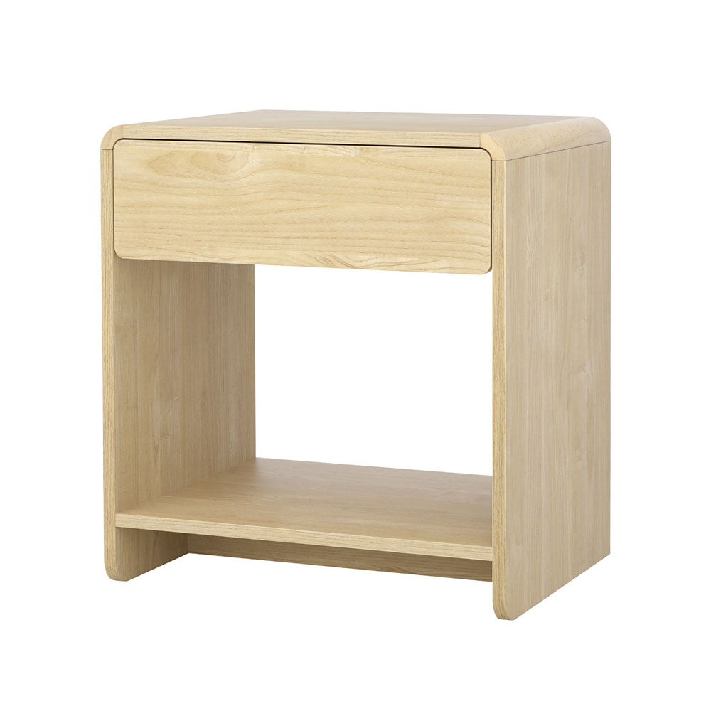 Artiss Bedside Table Drawer Open Shelf Pine 7