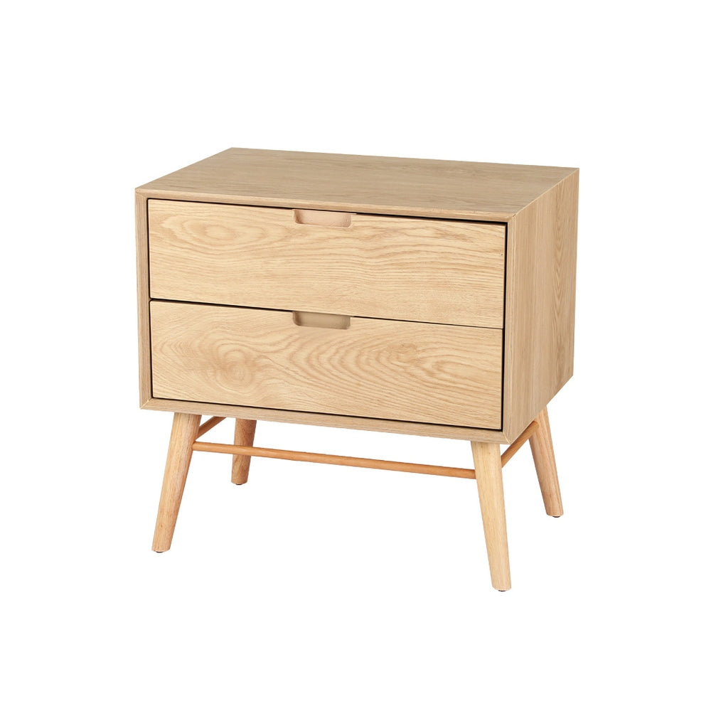 Artiss Bedside Table Drawers Side End Table Storage Cabinet Nightstand Oak GINO 7