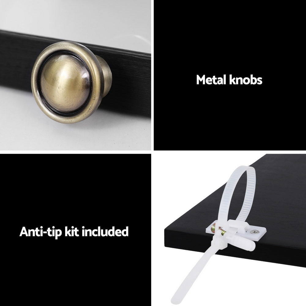 Artiss 5-Tier Display Cabinet Storage Bookshelf Clear Shelf Black 7