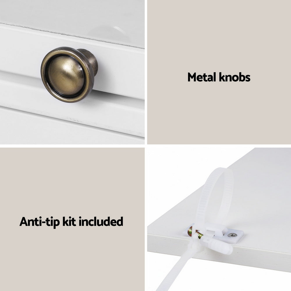 Artiss 5-Tier Display Cabinet Storage Bookshelf Clear Shelf White 7