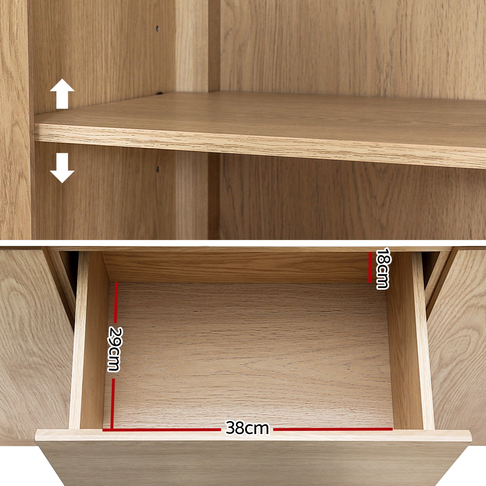 Artiss Buffet Sideboard Marble Style Tabletop - Pine 5