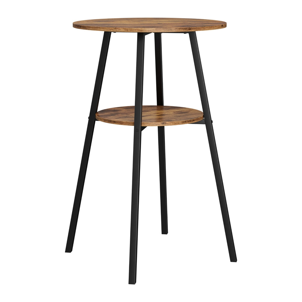 Artiss Industrial Bar Table with 2-Tier Organizer Weather-Resistant MDF Top Steel Frame 3