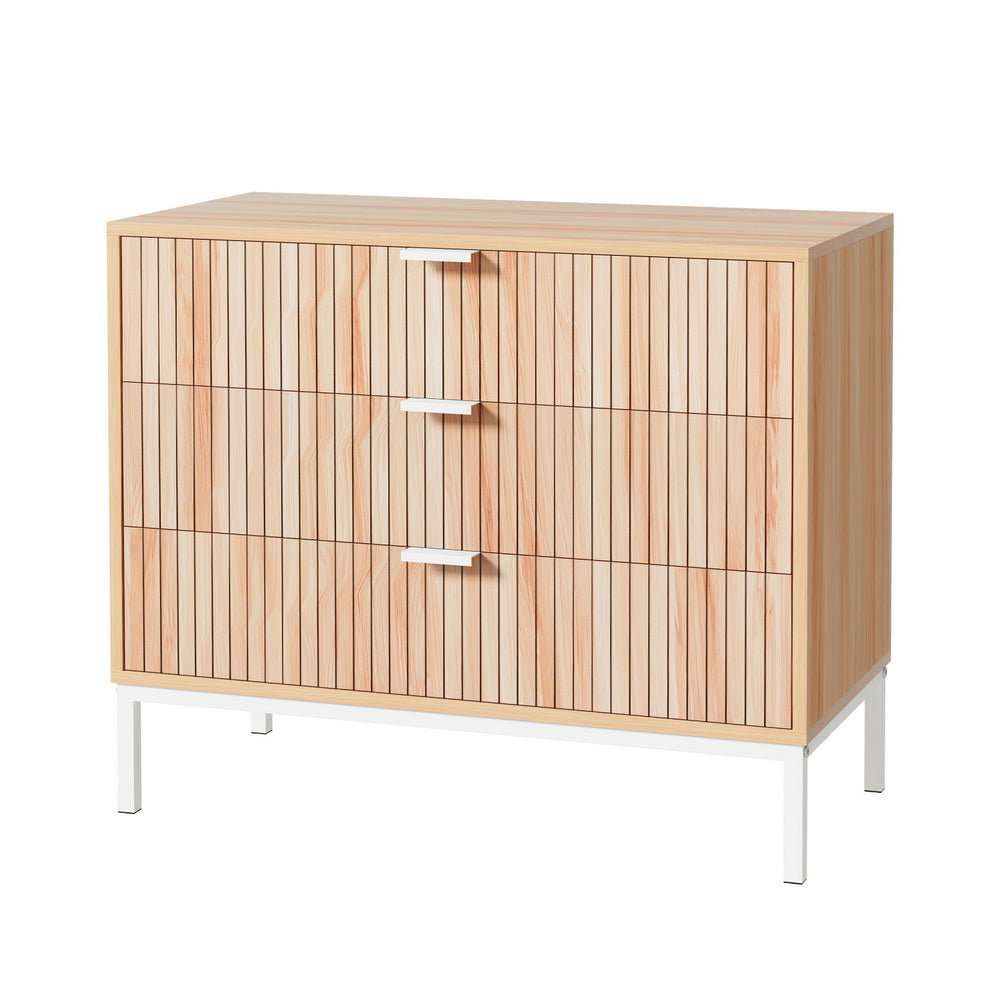 Artiss 3 Chest of Drawers  - LURA Pine 3