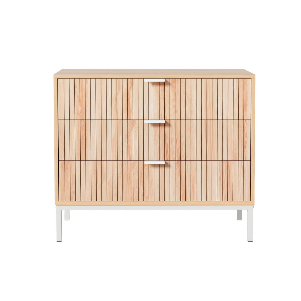 Artiss 3 Chest of Drawers  - LURA Pine 5