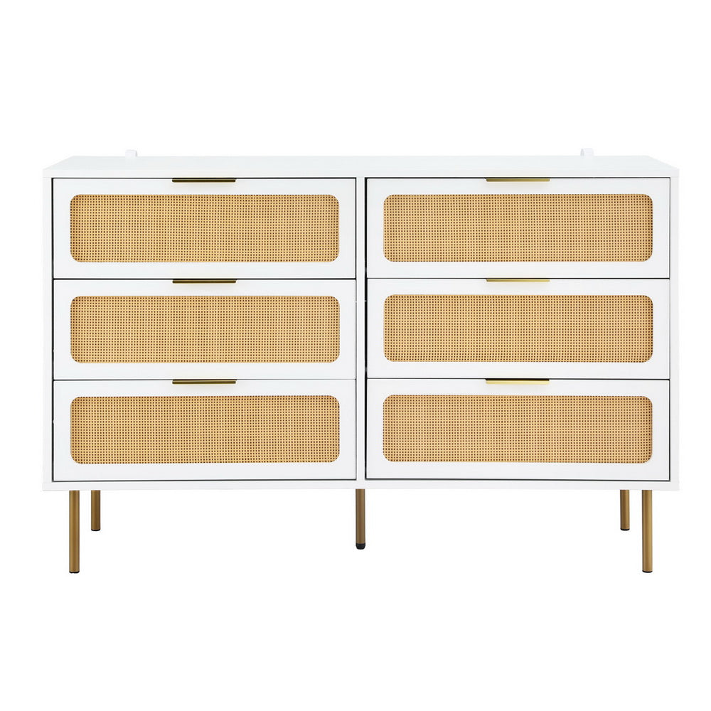 Artiss Chest of 6 Drawers Lowboy Cabinet White 4