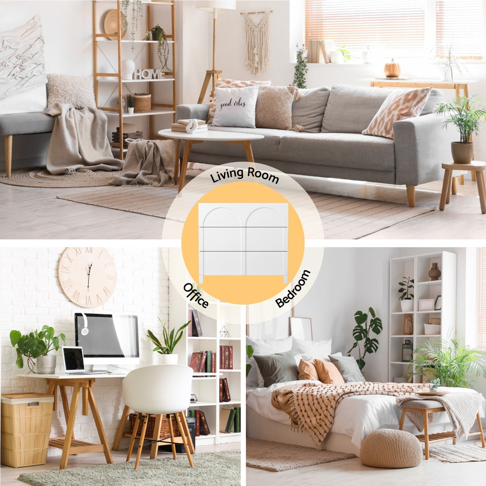 Artiss 3 Chest of Drawers Lowboy Dresser Cabinet White 7