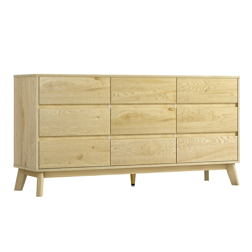 Artiss 9 Chest of Drawers Tallboy Cabinet - XAVI Pine 3